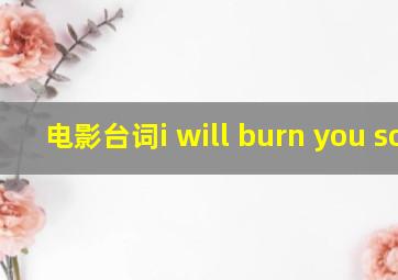 电影台词i will burn you son